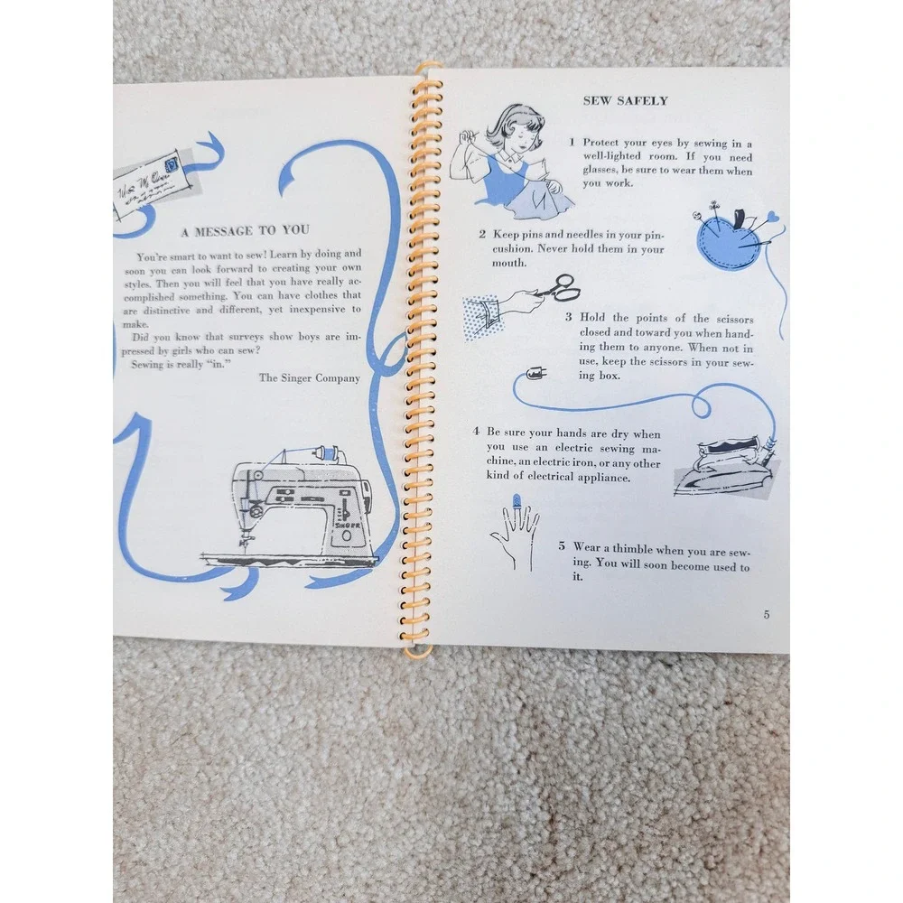 Vintage Singer Simple Sewing Book 1969 Easy-To-Do Spiral Craft Instruction